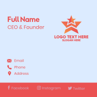 Orange Double Star  Business Card Design