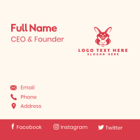 Red Happy Bunny Business Card Design