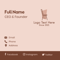 Minimalist Chair Design Business Card Design