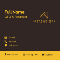 Modern Letter W Company Business Card Design