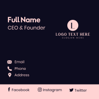 Cursive Pink Q  Business Card Design