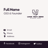 Professional Brand Letter U Business Card Design