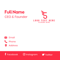 Red Stroke Number 5 Business Card Design