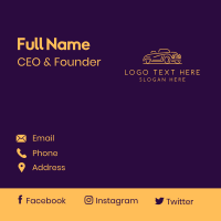 Golden Vintage Car Business Card Design