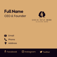 Female Curly Hairstyle Business Card Design