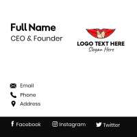 Cartoon Finger Lip Business Card Design