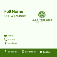 Green Flower Circle Business Card Design