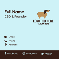 Brown Geometric Dog Business Card Design