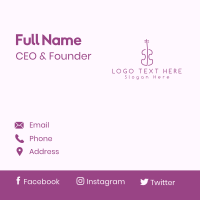 Minimalist Purple Violin Business Card Design