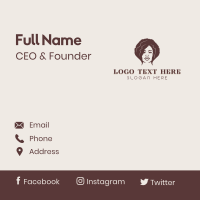 Woman Curly Hairdresser Business Card Design