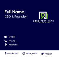 Cube Technology Letter R Business Card Design