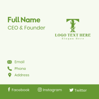 Nature Leaf Letter T Business Card Design