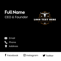 Rustic Bull Horn Business Card Design