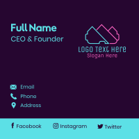 Neon VR Goggles Business Card Design