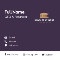 Greek Columns Structure Business Card Design