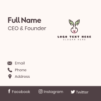 Bunny Head Leaves Business Card Design