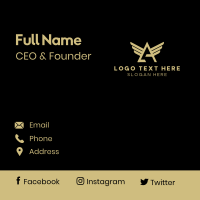 Wings Aviation Letter A Business Card Design