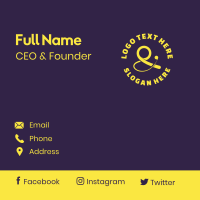 Yellow Ampersand Symbol Business Card Design