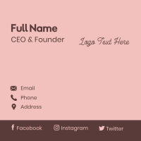 Feminine Cursive Wordmark Business Card Design