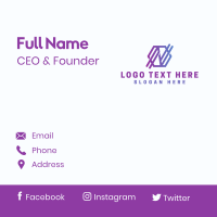 Digital Letter N Business Card Design