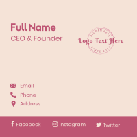 Pink Feminine Circle Business Card Design