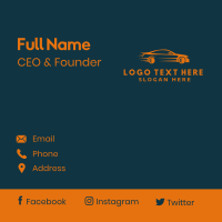 Orange Sedan Racecar Business Card Design