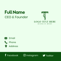 Organic Plant Letter T Business Card Design