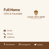 Brown Acorn Nut Letter Business Card Design