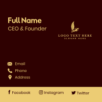 Feather Quill Ink Pen Business Card Design