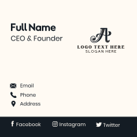 Vintage Elegant Brand Letter A Business Card Design