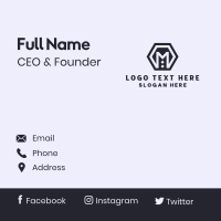 Mechanical Geometric Hexagon Business Card Design