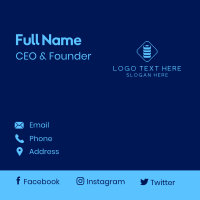 Blue Battery Charge Business Card Design