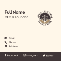 Corporate Justice Scale Badge Business Card Design