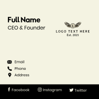 Bee Wing Hexagon letter Business Card Design