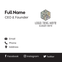 City Skyline Hexagon Business Card Design