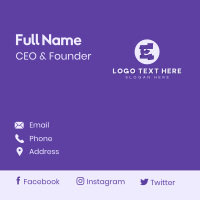 Violet Letter E Business Card Design