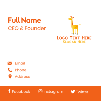 Cute Cartoon Giraffe Business Card Design