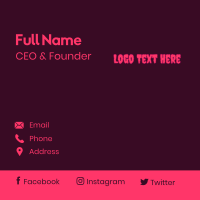 Creepy Wordmark Font Business Card Design