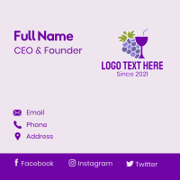 Cocktail Grape Drink Business Card Design