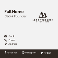 Black Triangle Letter M Business Card Design