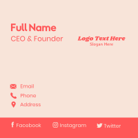 Pink Retro Text Business Card Design