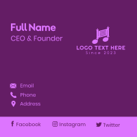 Purple Music Note Fence Business Card Design