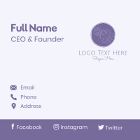 Purple Flower Embroidery Business Card Design