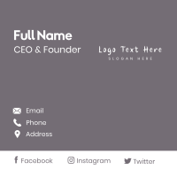 White Business Wordmark Business Card Design