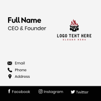 Flaming Skull Streetwear Business Card Design