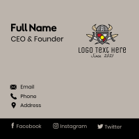 Medieval Battle Armor  Business Card Design