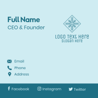 Geometric Diamond Snowflake  Business Card Design