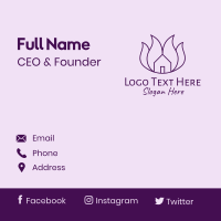 Purple Flower House  Business Card Design