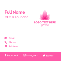 Pink Feminine Floral Petal  Business Card Design