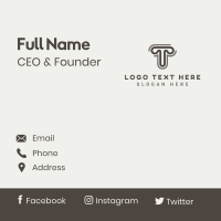 Generic Brand Company Letter T Business Card Design